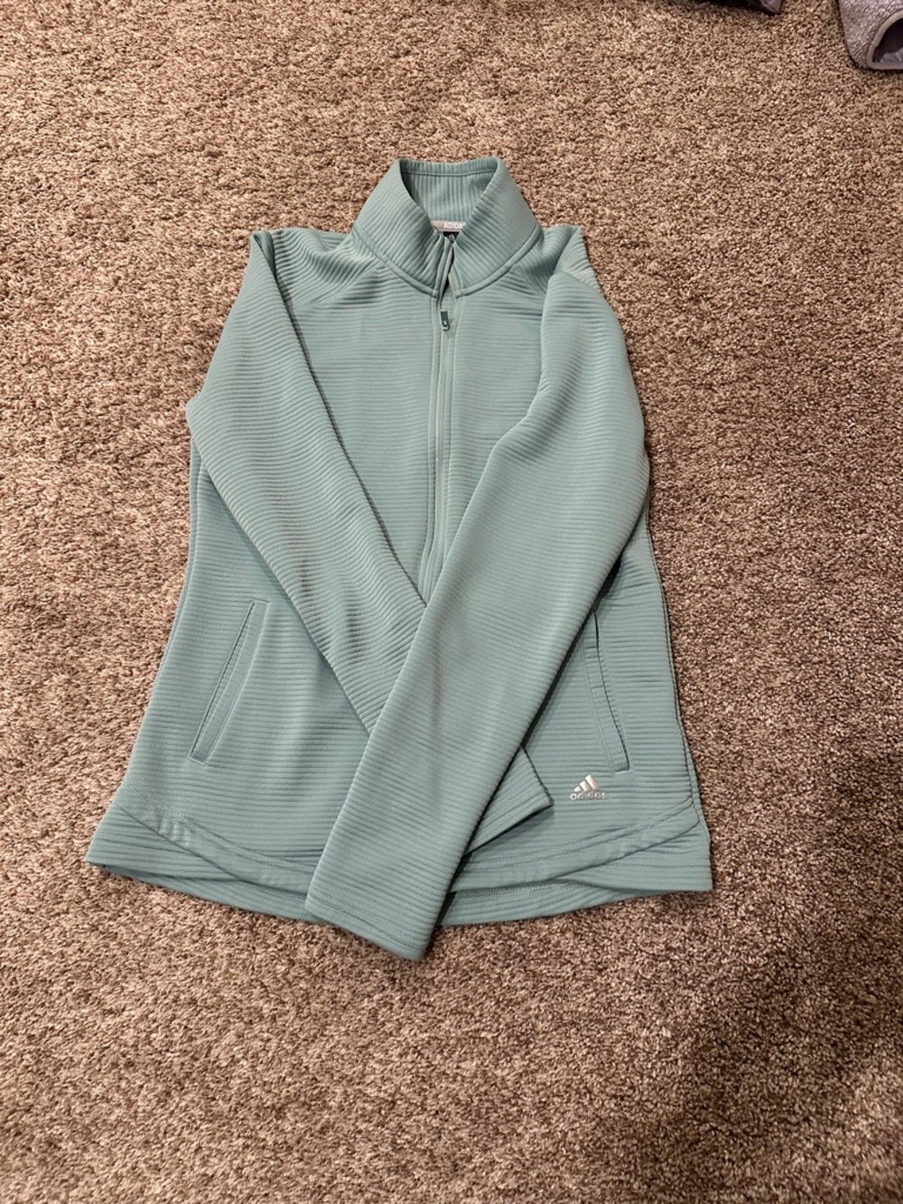 adidas Mint Green Full-Zip Ribbed Jacket
